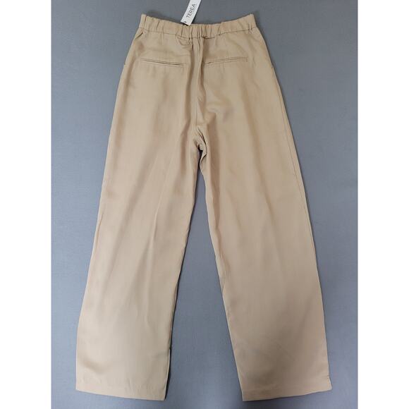 TEREA Womens Lexie Pleated Front Pants Pockets Wide Leg Hummus Trousers Medium - Picture 7 of 8